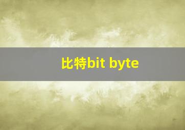 比特bit byte